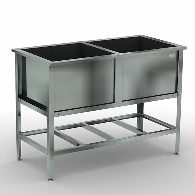 Ванна моечная двухсекционная сварная КОБОР ВМС/2-154/80/430