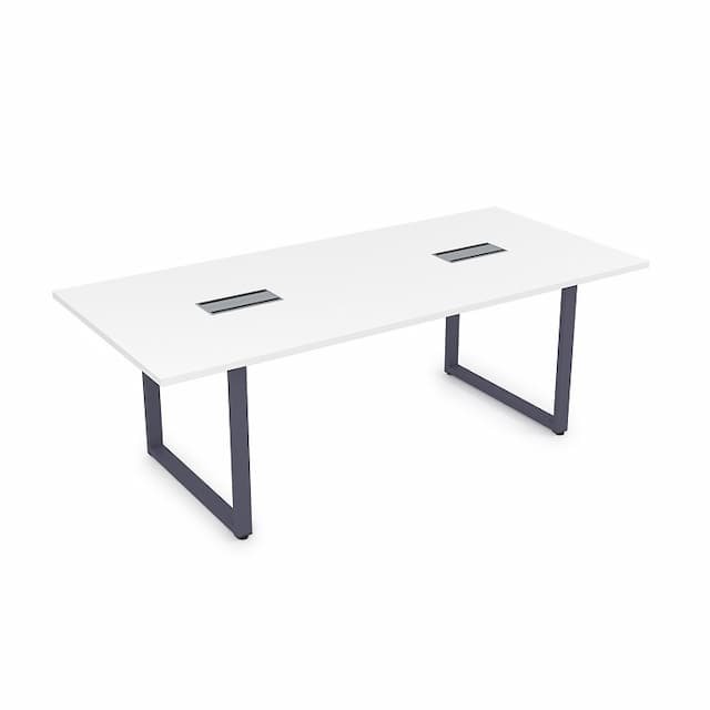 Стол переговорный АЛСАВ Gloss СПГ-О.939 белый премиум/графит