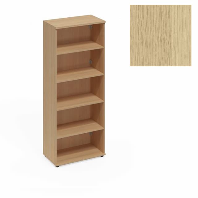 Стеллаж высокий с задней стенкой ДСП Юнитекс А4 (78x43.4x193) А4 376 НД натуральный дуб