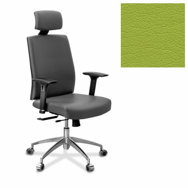 Офисное кресло для персонала Юнитекс Alfa X/SL/3D/H экокожа премиум фисташковая CN1131